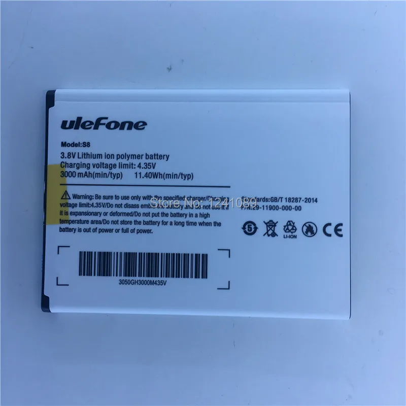 Mobile phone battery Ulefone S8 S8 pro battery 3000mAh 5.3inch MTK6580 MTK673 Long standby time  Ulefone Mobile Accessories