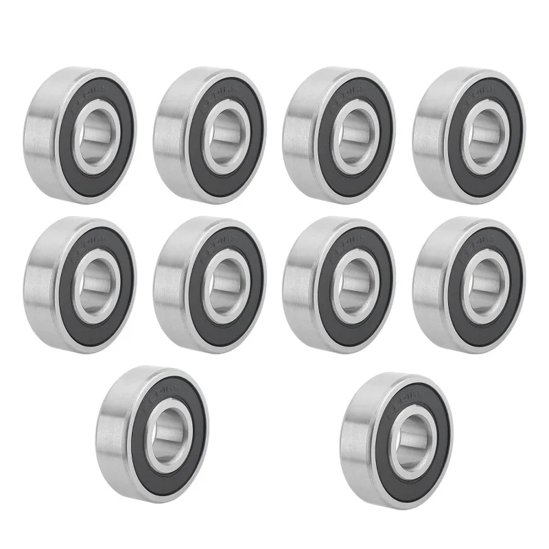 10Pcs 6201-2RS Bearings, Deep Groove Ball Bearings, Double Rubber Sealed, 12x32x10mm(IDxODxTHK) GCr15 Fit for Skateboard