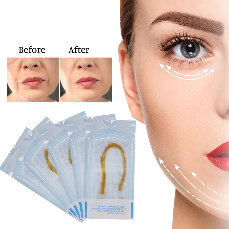 Gotowy na sprzedaż Złota Linia Proteinowa 24K Redukująca Zmarszczki Ujędrniająca Linia do Twarzy Bez Igieł Wygładzająca Linia Kolagenowa Pielęgnacja Urody Narzędzie do Pielęgnacji Skóry