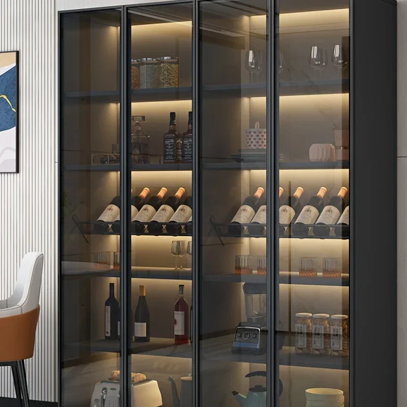 Modern Storage Wine Cabinets Luxury Simplicity Glass Wall Living Room Display Botellero Vino Bar Wine Cabinets Furniture QF50JG