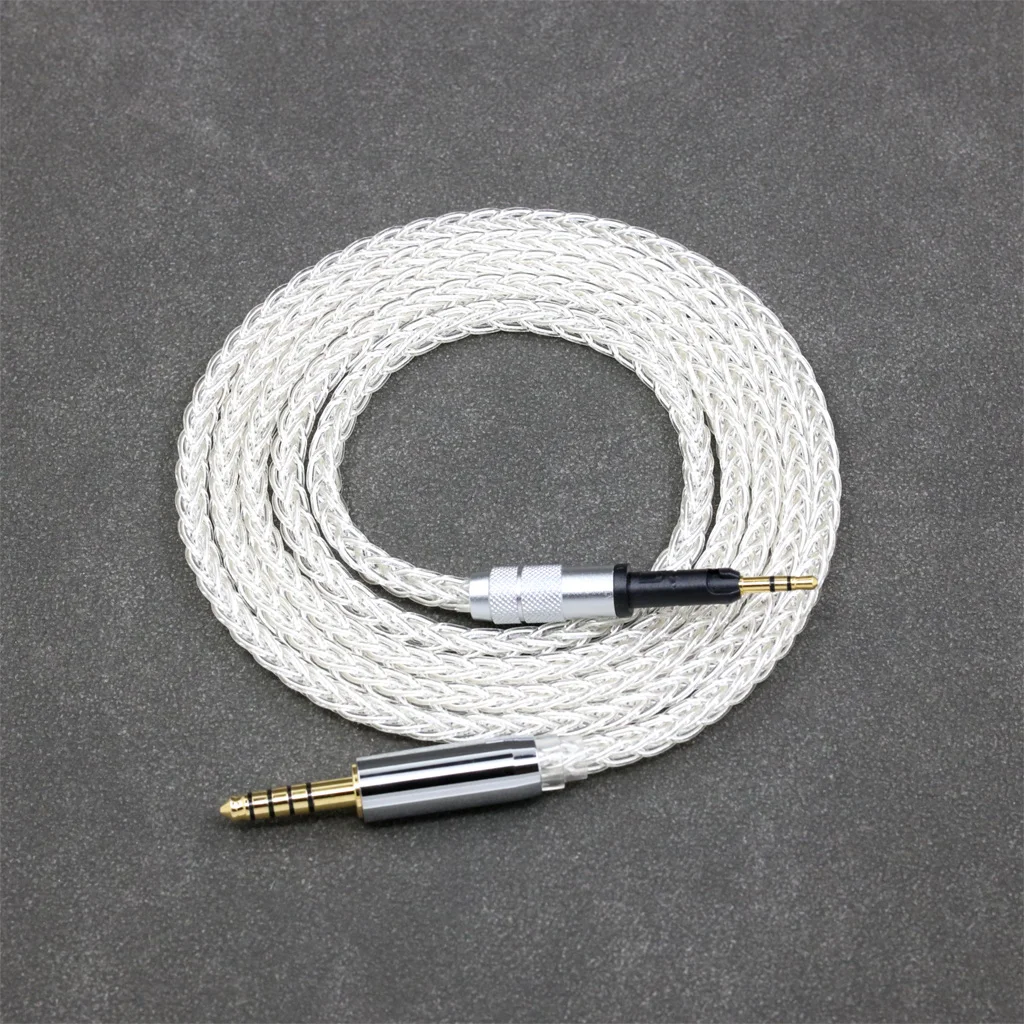 8 الأساسية 99% 7n الفضة النقية البلاديوم سماعة كابل ل Sennheiser HD6 HD7 HD8 مزيج DJ HD595 8409