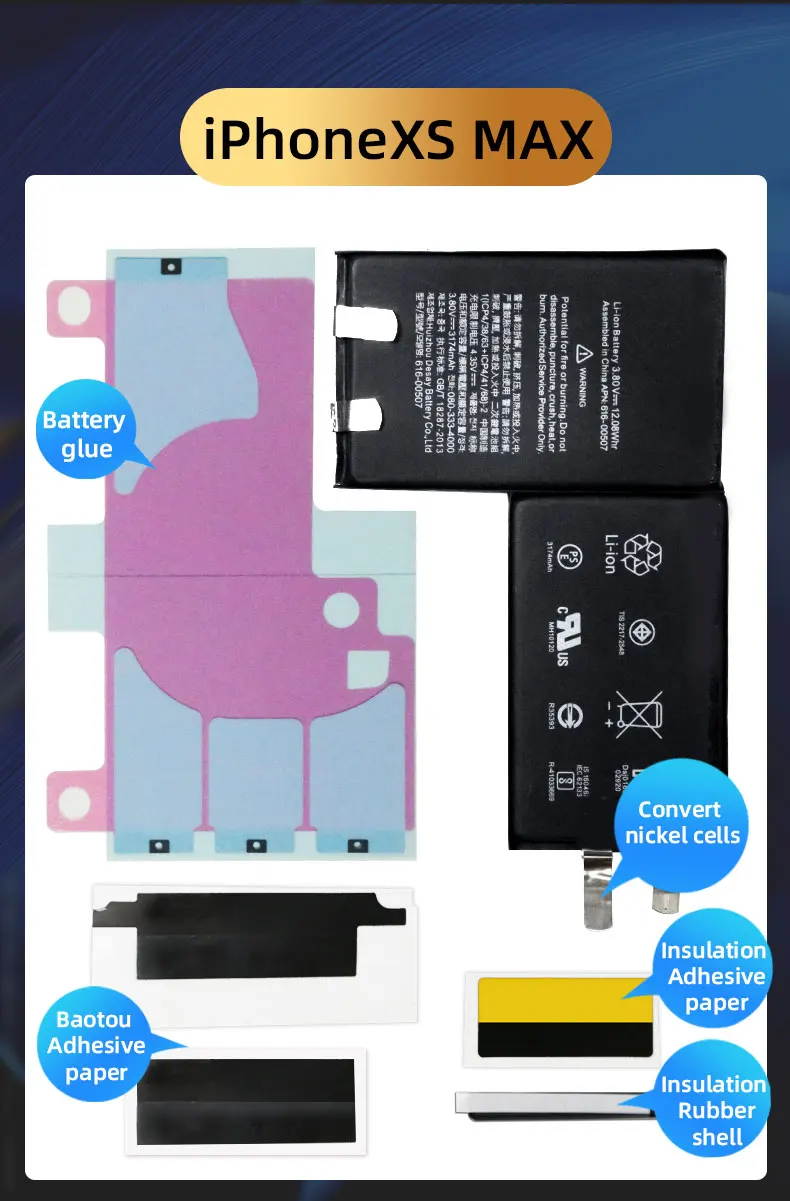 MOQ10PCS/Lot Wholesale FIXBULL Original Capacity Replacement Battery For iPhone XR XS XSMAX 11 Pro ProMax 12mini 12pro 13proMax