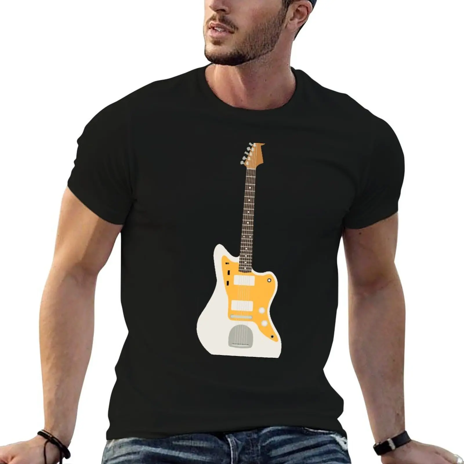 J Mascis Jazzmaster T-Shirt Simple Solid Color Crew Neck Tee