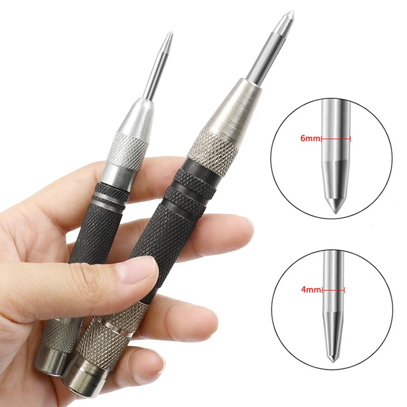 High Hardness Center Punching Non-slip Handle Spring Type Automatic Punching Bit Woodworking Proofing Dent Positioning Tool