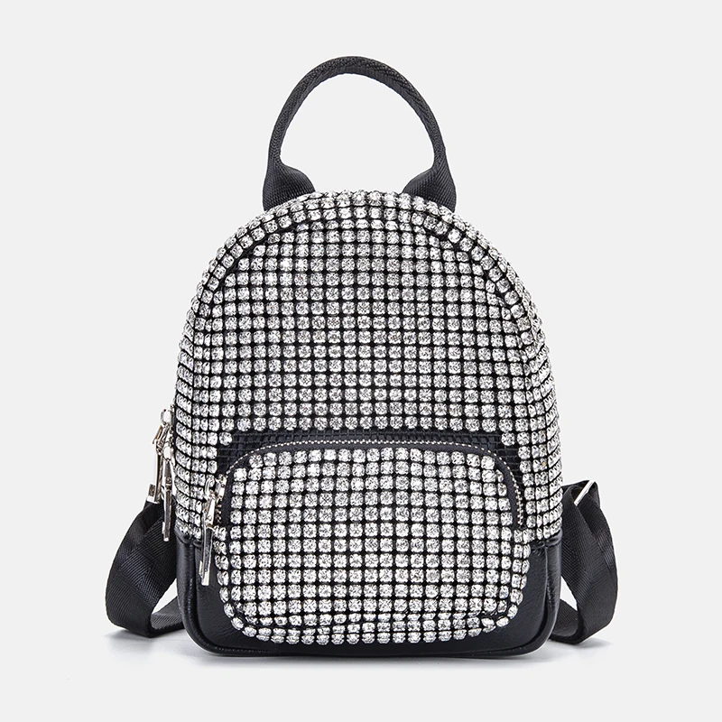 Faionable Grote Capaci Diamond Embedded Handtas Sli oulder Bag voor Jeugd Waterdichte Ritssluiting Briti Sle