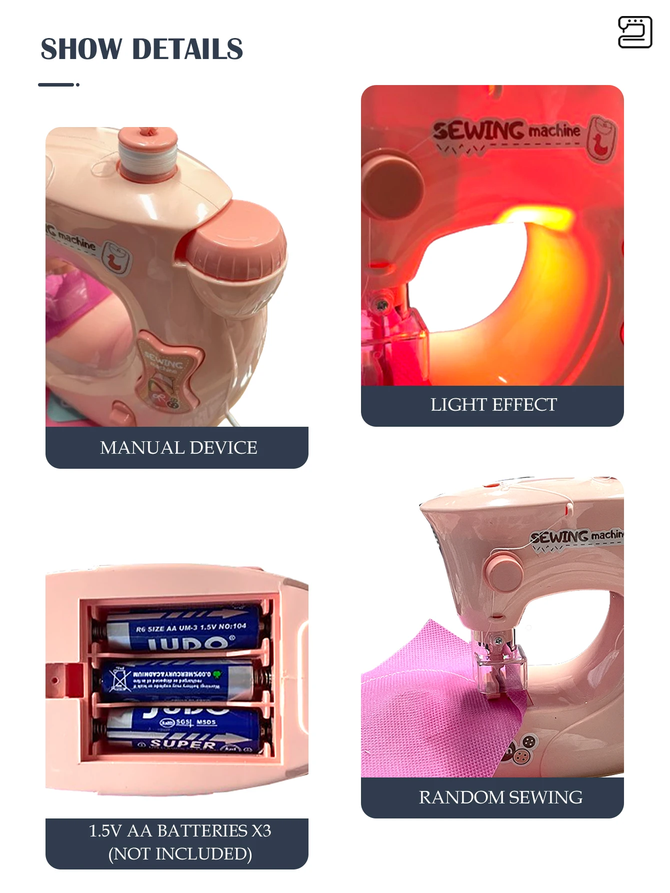 Electric Sewing Machine Toy, Mini Diy Simulation Sewing for Girls Kids 3+ Easy Beginners Toys Play Home Parenting