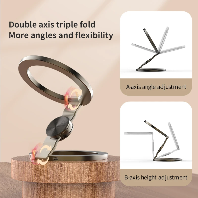 حامل مغناطيسي على الوجهين على شكل دائرة من CD لسطح المكتب Magsafe دعامة مغناطيسية قوية لهاتف iPhone 17 16 Pro/Max Samsung Xiaomi