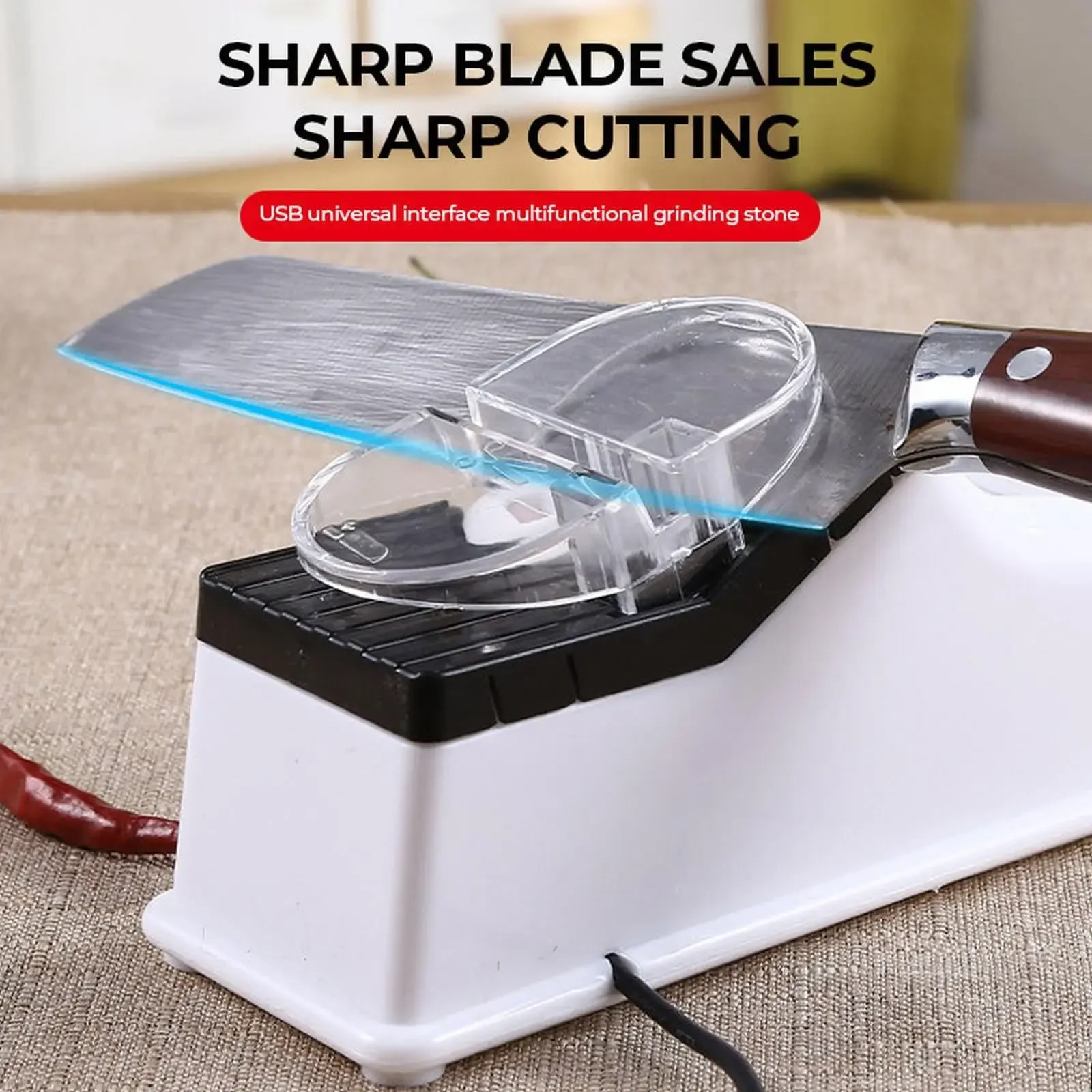 Electric Knife Sharpener, Professional Knife Sharpener 5 Second for Quick Sharpening and Polishing, Cutter Scissors Gadgets