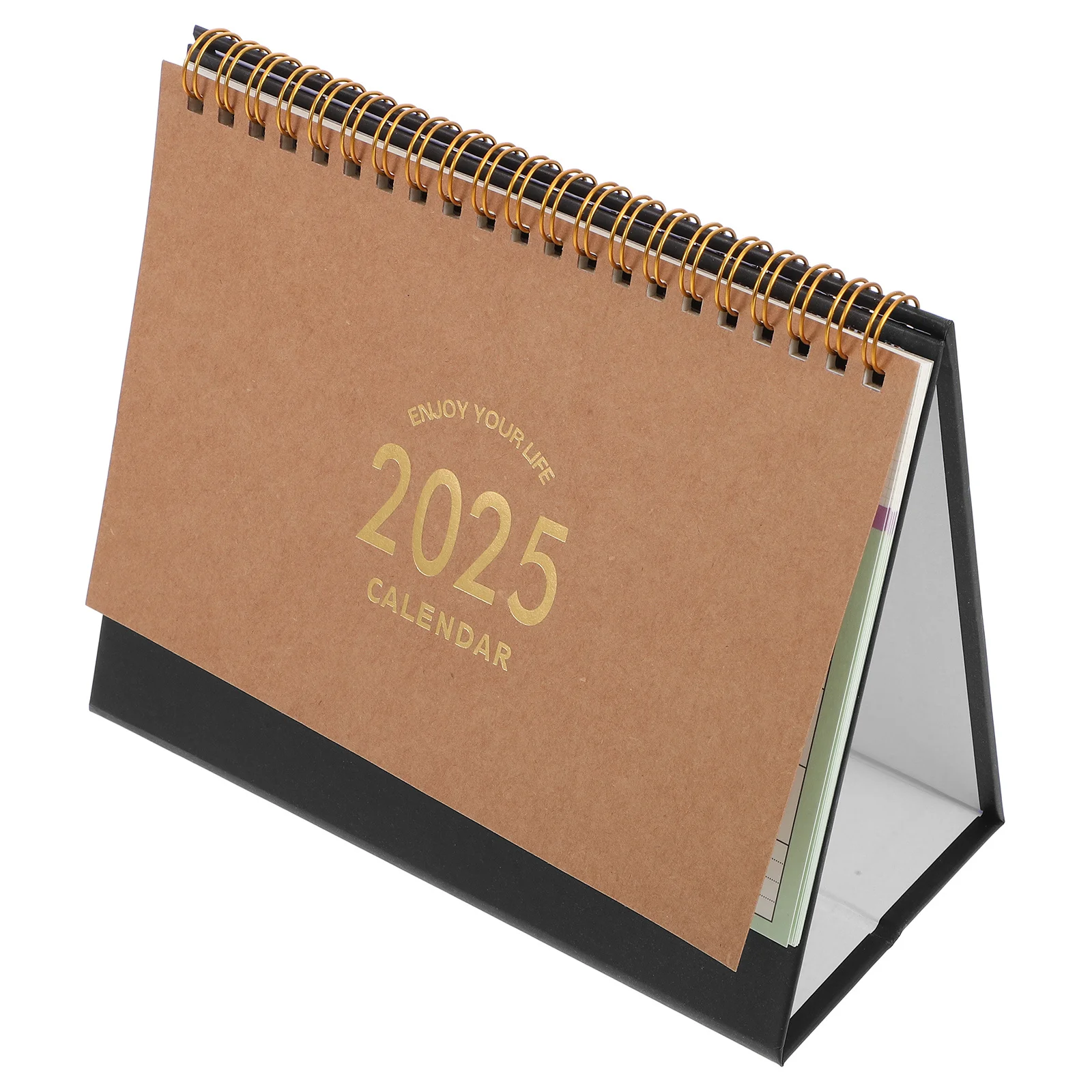 

Standing Wire Bound Desk Calendar 2025 Double-Wire Binding Monthly Desktop Calendar with Sturdy Metal Rings for Work School