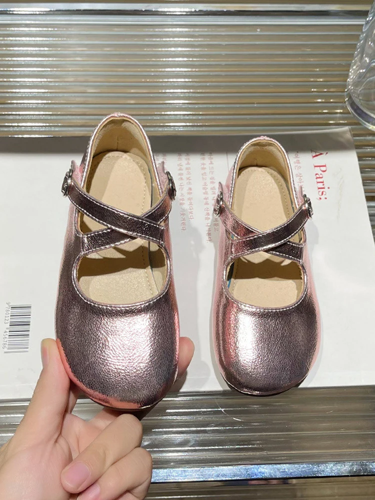 Girls Shoes 2023 Autumn Kids Fashion Brand Mary Jane Dress Dance Ballet Princess Sandals Toddler Flats Cross Strap Soft Sole