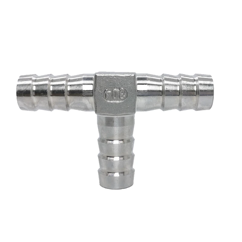 Conector de tubo de acero inoxidable 304 de tres vías, 6mm, 8mm, 10mm, 12mm, 13mm, 14mm, 15mm, 16mm, 19mm, 20mm