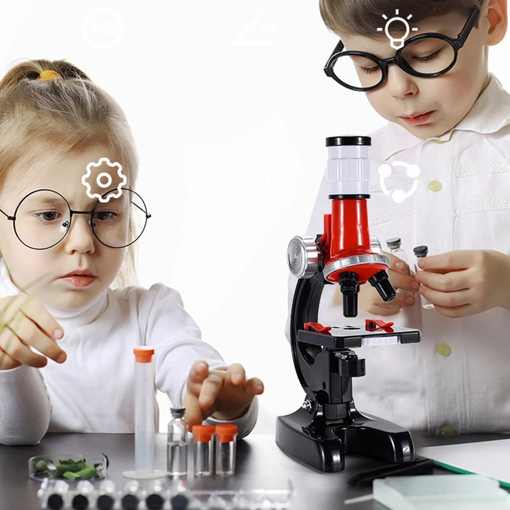 Giocattolo per microscopio per bambini 1200 volte esperimento scientifico per studenti Puzzle Set di giocattoli per la scienza e l'istruzione