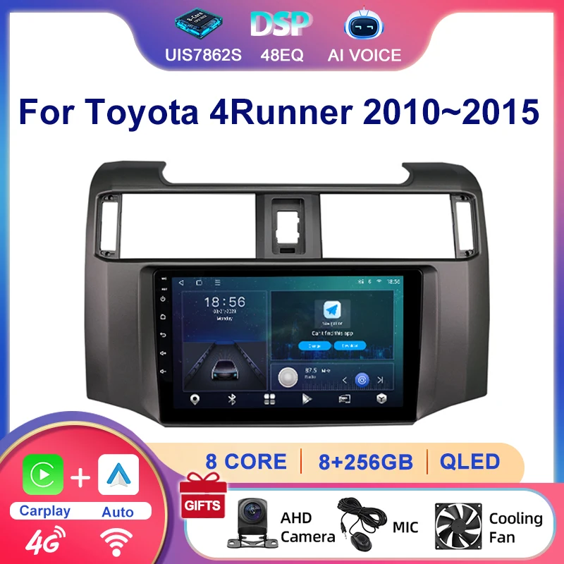 9 Inch Touch Screen 4G Wifi Bluetooth DSP Android Auto Carplay Android Car Radio Multimedia Player For Toyota 4Runner 2010 ~2015