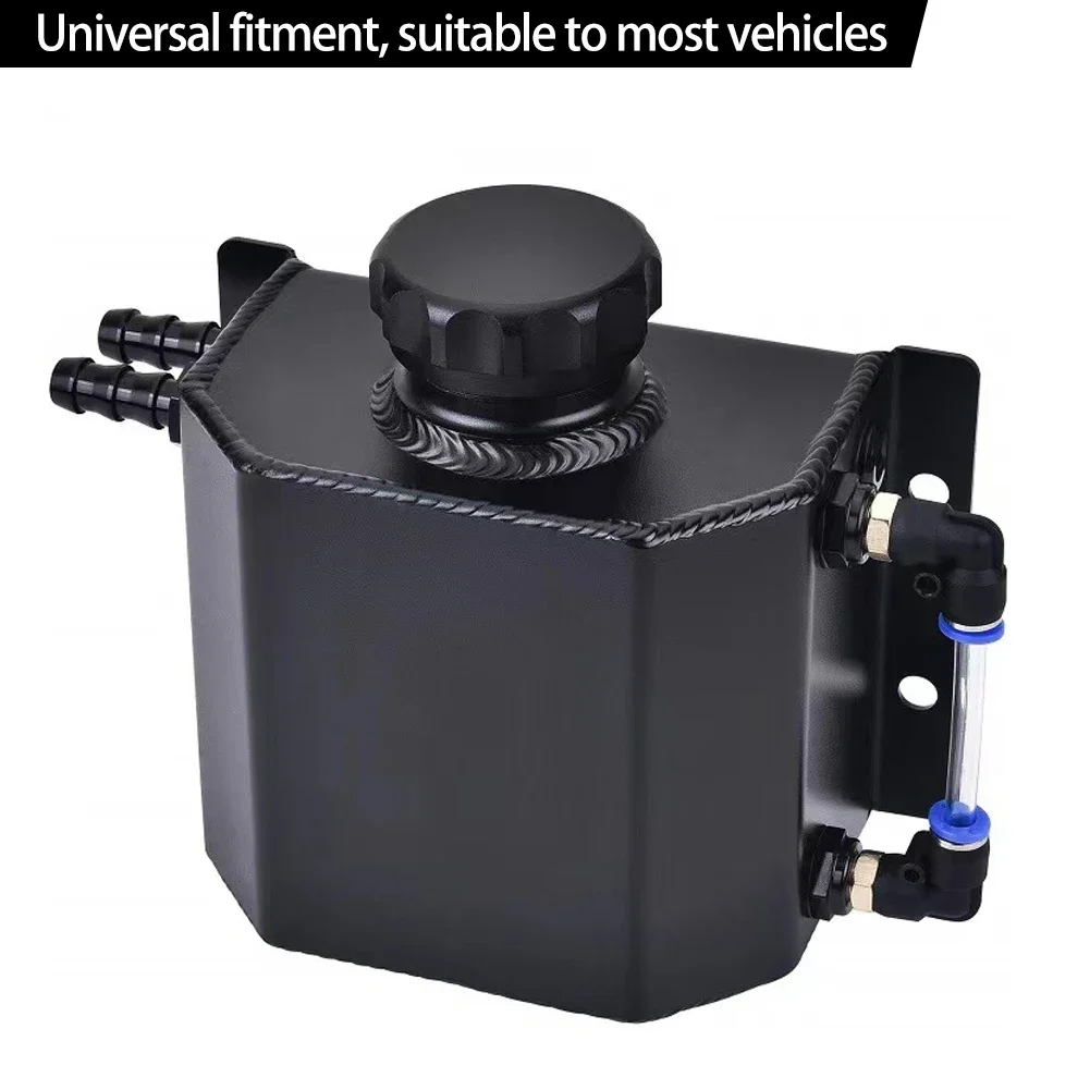 1/2L Aluminum Fuel Tanks Universal Oil Catch Can Reservoir Engine Coolant Radiator Overflow Fuel Tank With Drain Plug Breather