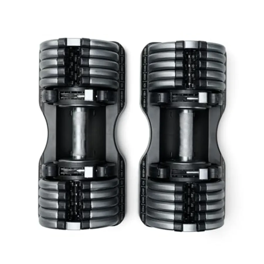 Select-a-Weight Adjustable Dumbbells for Home Gym Steel Construction Black Finish Quick-Change Resistance Settings