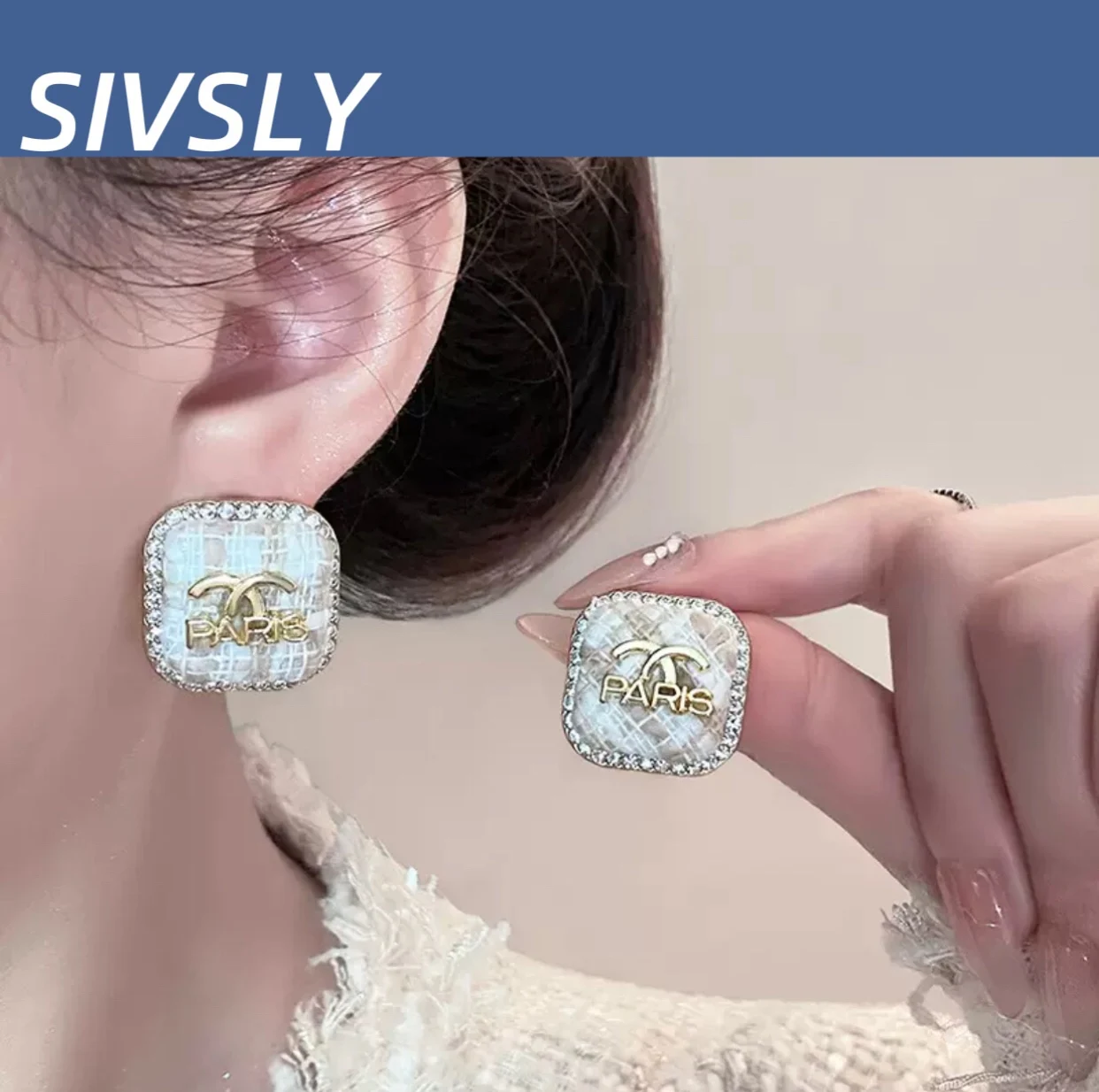 

Luxury design letter earrings for women, 2025 new hot sale earring, high-end feeling, versatile, unique, personal earring