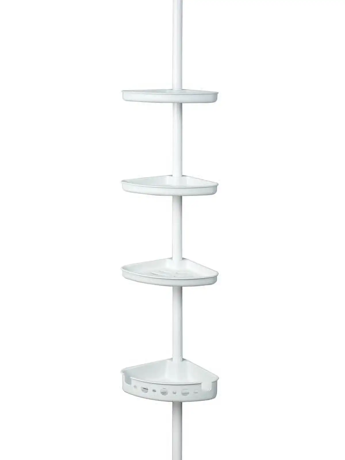 

Adjustable Tension Shower Pole Caddy, 3 Shelves, 60" - 96", White Finish