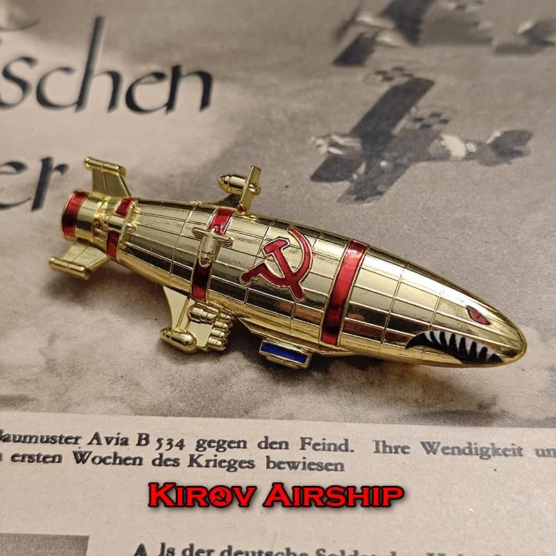 Soviet Union Red Alert 2 Kirov Airship Badge Magnetic Fridge Magnet CCCP Red Camp Ornament Brooch - Image 4