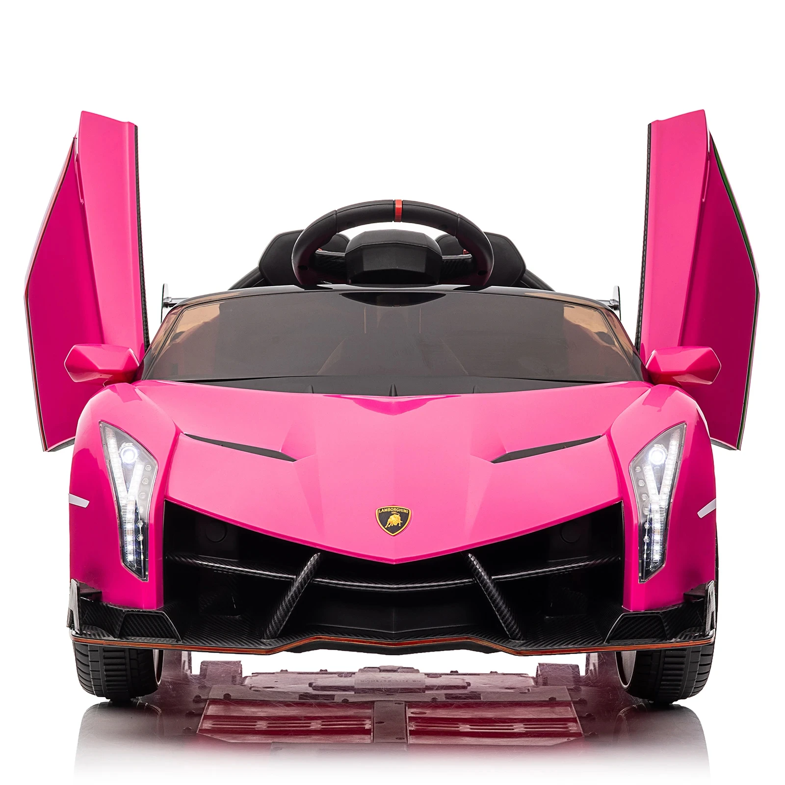 LEADZM-Petite voiture de sport Lamborghini Poison télécommandée, conduite de touristes, rose, 12V, 4,5 Ah, 2.4G