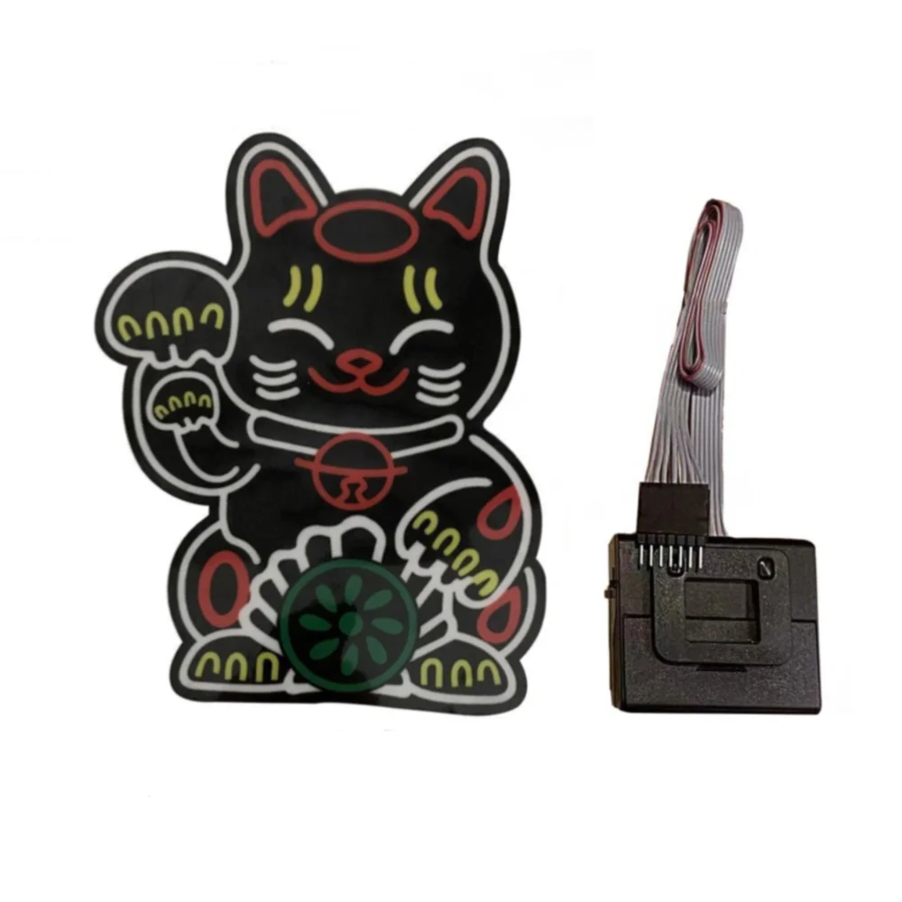 FORTUNE CAT LUCK CAT TURBO Car Window Glow Panel Electric Marker Lamp Decal LED Light Sticker Flashing Universal