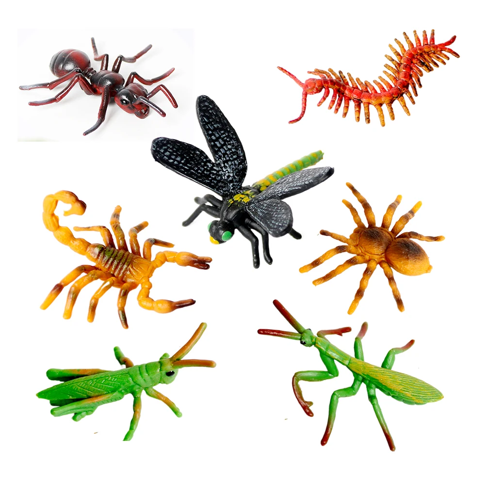 昆虫のおもちゃミニチュア昆虫フィギュア動物置物カブトムシ蜂クモモデルアクションフィギュアプラスチック動物のおもちゃ子供のため