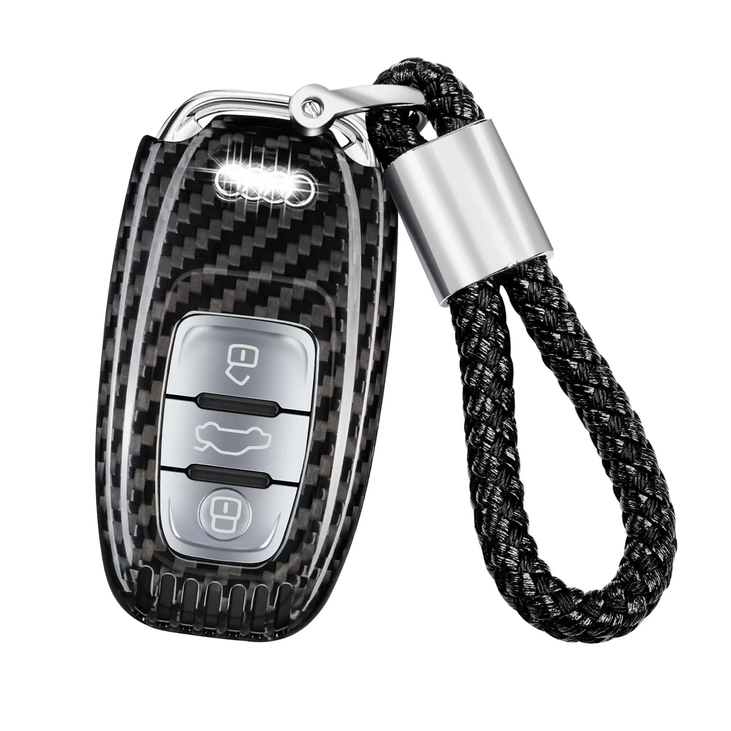 

Key Fob Cover for Audi, Carbon Fiber Key Shell Case Protector for Audi A4-A8 Q5 Q8 R8 RS4 RS5 RS6 RS7 S4-S8 SQ5 Car Accessories