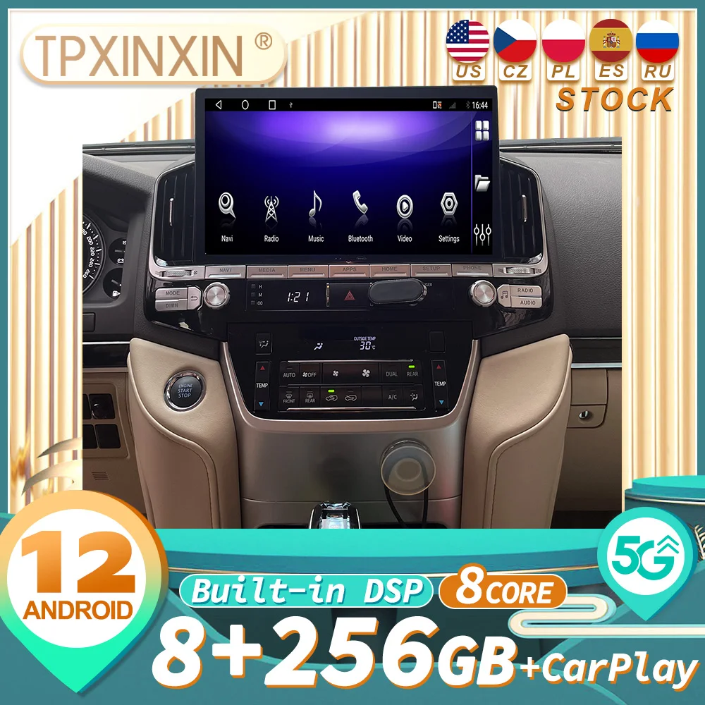 For Toyota Land Cruiser LC200 2016~2021 Android Carplay Car Radio Automotive Multimedia Stereo Player GPS Navigation Head Unit