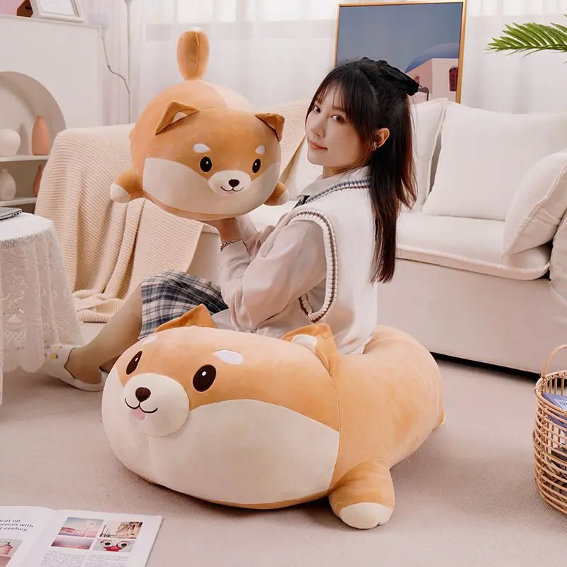 

Hot Fat 70CM Cute Shiba Inu Dog Plush Toys Kawaii Lying Corgi Pillow Stuffed Soft Animal Dolls Children Baby Birthday Gift