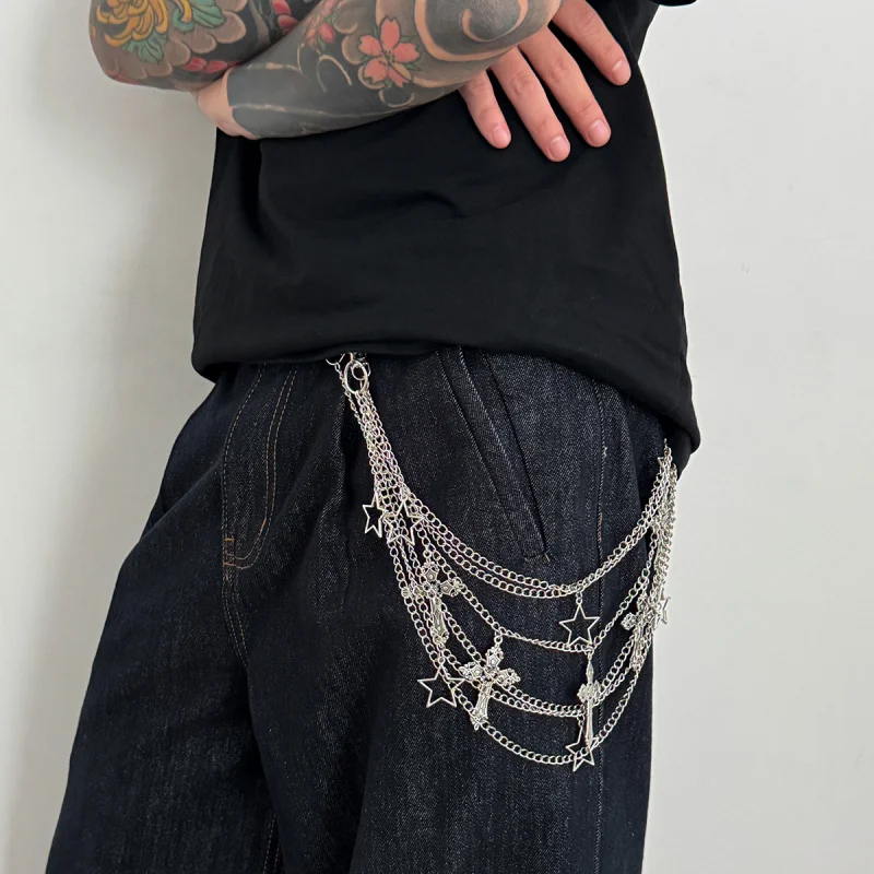 Мужская цепочка для брюк, модная уличная цепочка для джинсов в стиле хип-хоп, подвеска-сумка для молодых мужчин и женщин