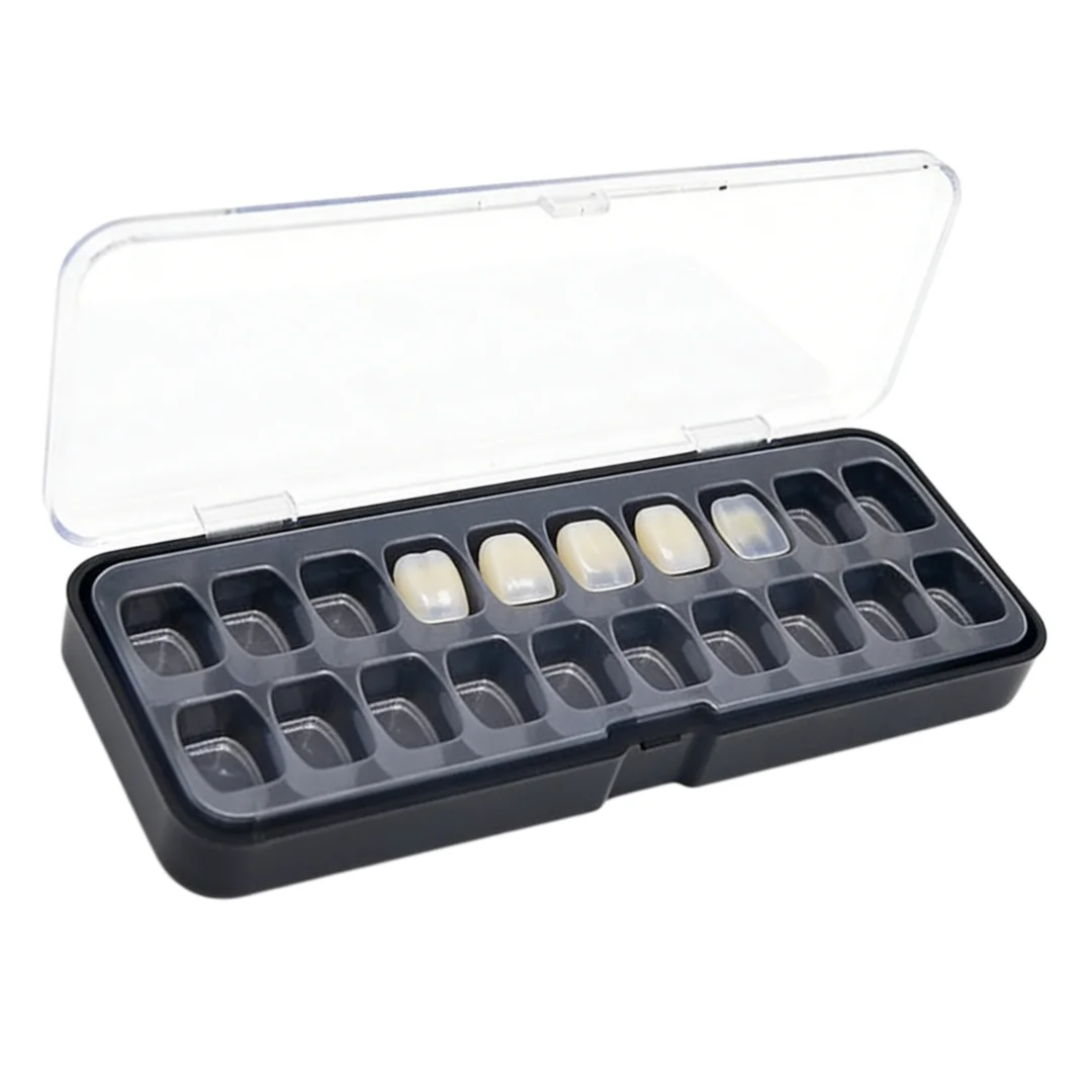 

5Pcs Dental Veneer Storage Box 20Slots Plastic Tooth Pretreatment Patch Container Veneer Organizer Case for Dental Clinic Lab