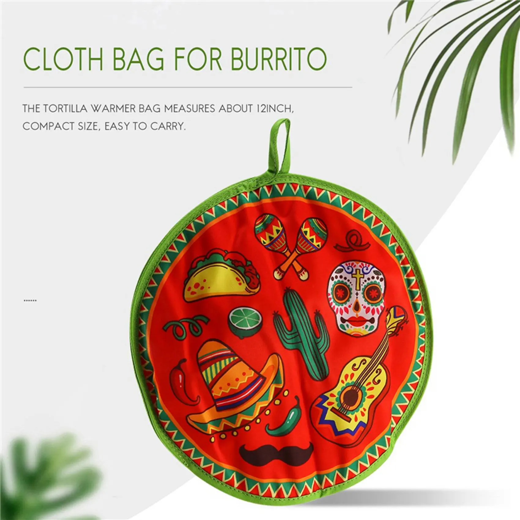 12inch Cloth Bag for Burrito Portable Tortilla Warmer Pouch Home for Microwave Restaurant Food Pancake A