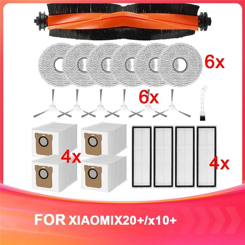 

AEB1-аксессуар для робота-пылесоса Xiaomi X20+/X10+, сменная основная щетка, накладка для швабры, мешки для пыли, фильтры для боковой щетки