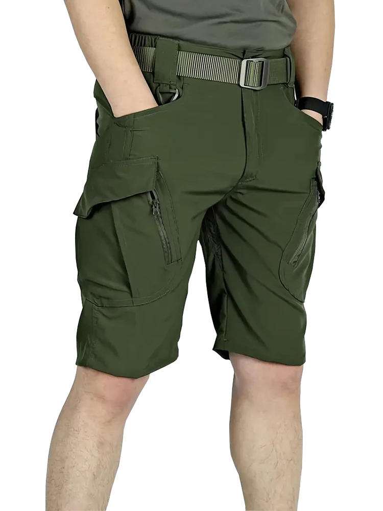 الصيف الجيش التكتيكية متعددة جيب البضائع السراويل السراويل الرجال في الهواء الطلق عادية تنفس التجفيف السريع السراويل الخامسة السراويل فضفاضة