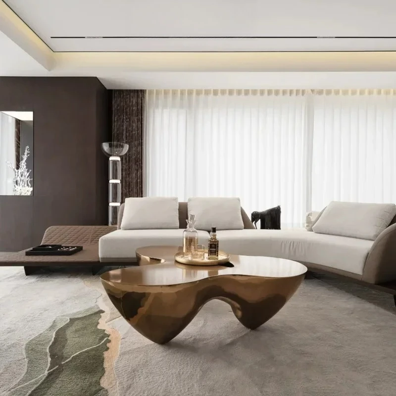 Creative fiberglass special-shaped hollow cloud coffee table outdoor shopping mall villa living room reception tea table