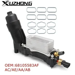 Car Engine Oil Cooler Filter Housing Adapter Kit For Chrysler Dodge Jeep Ram 3.6 V6 2014-2018 68105583AF/AC/AA/AB FF-1038-BK