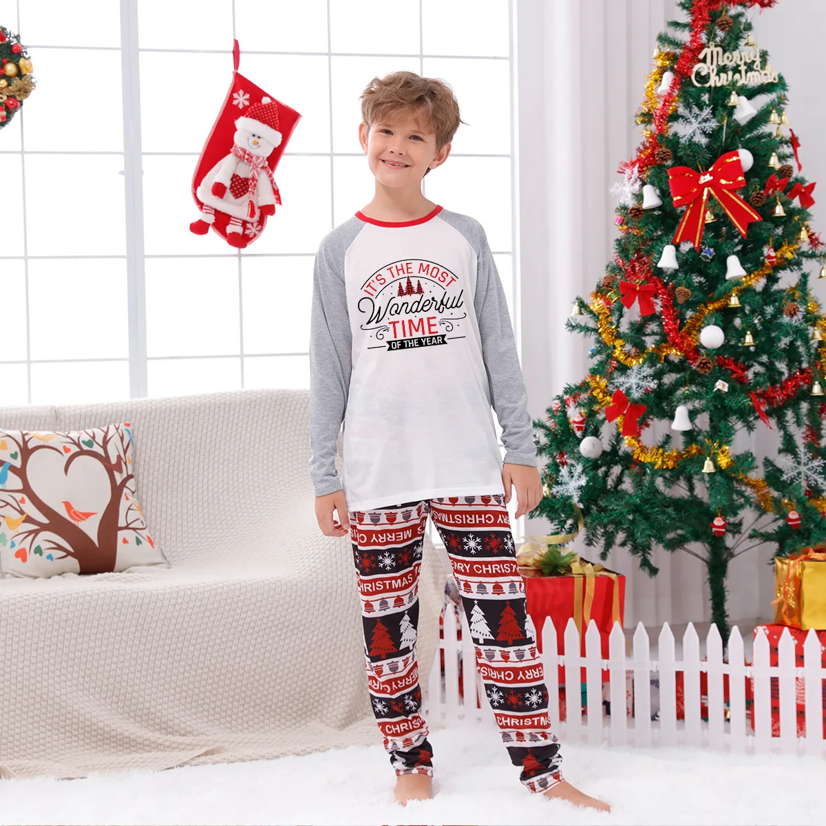 عيد الميلاد تأثيري حلي الوالدين والطفل ملابس المنزل رسالة الربط قطعتين مجموعة الأسرة موضوع حفلة لعب الأدوار وتتسابق