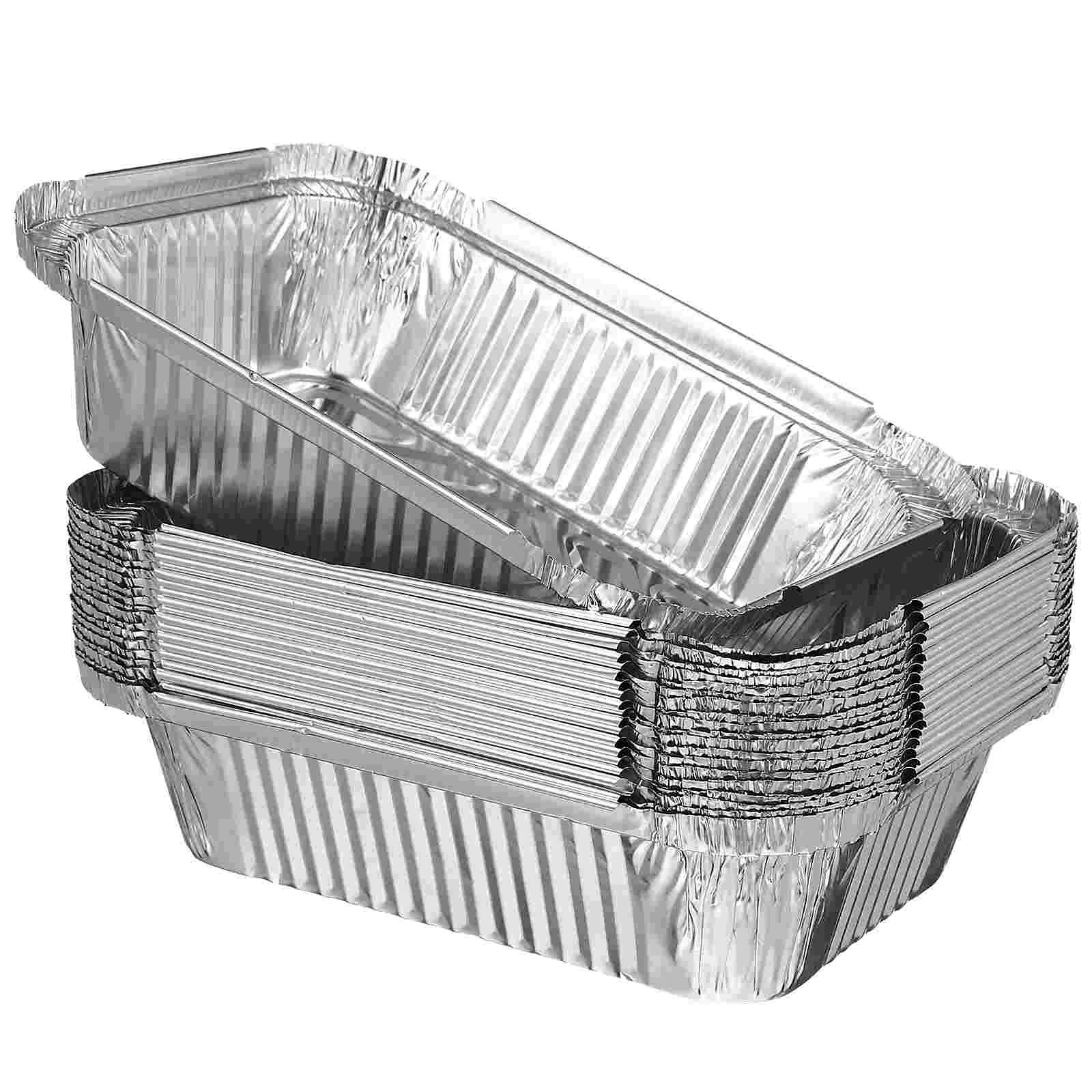 

20 Pcs Tin Foil Tray Aluminum Pans Cooking Trays Takeaway Containers Bakeware Large Deep