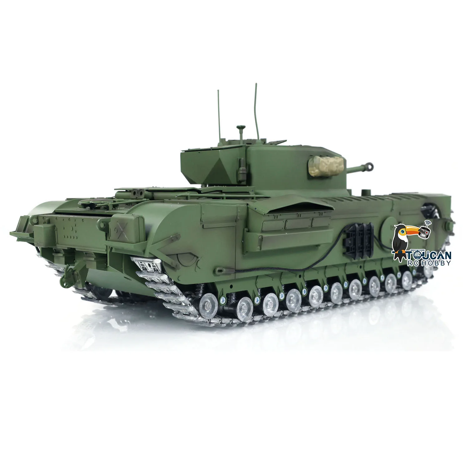 Tongde 1/16 Churchill Mk.VII RTR RC tanque con pistas de Metal sistema de batalla IR 1800 mAh batería actualización quitar modelo de Control
