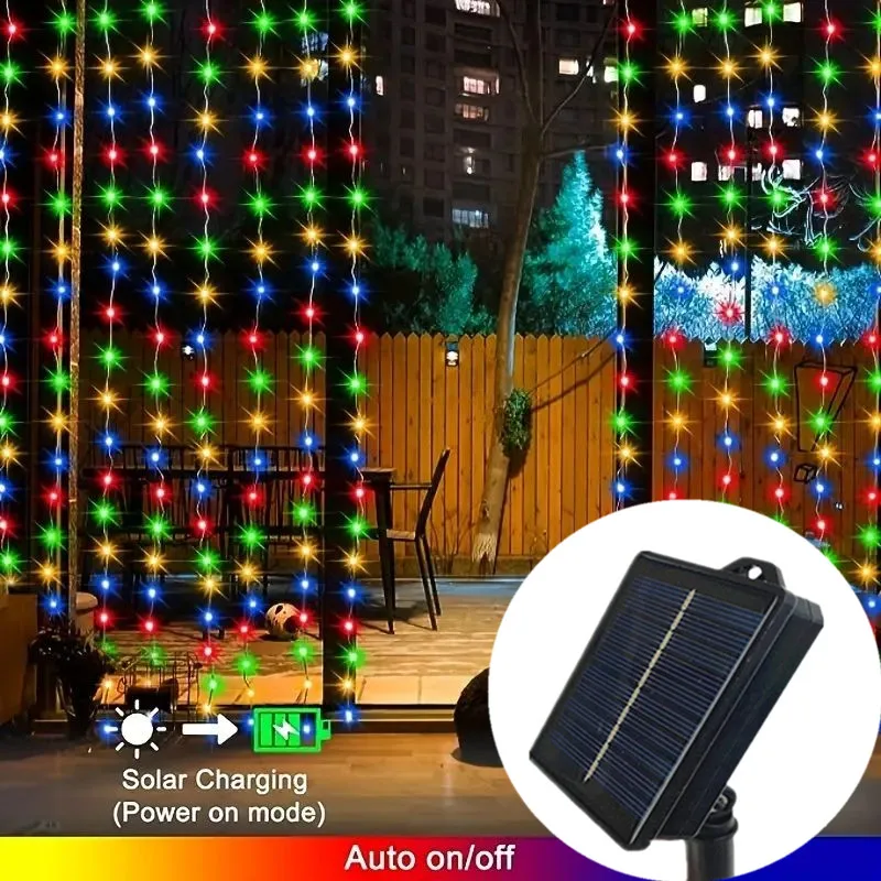 

Свадебная гирлянда для декора комнаты, на День святого Валентина, уличная, на солнечных батареях, светодиодная, 8 режимов, для сада, декор на Рамадан 2026