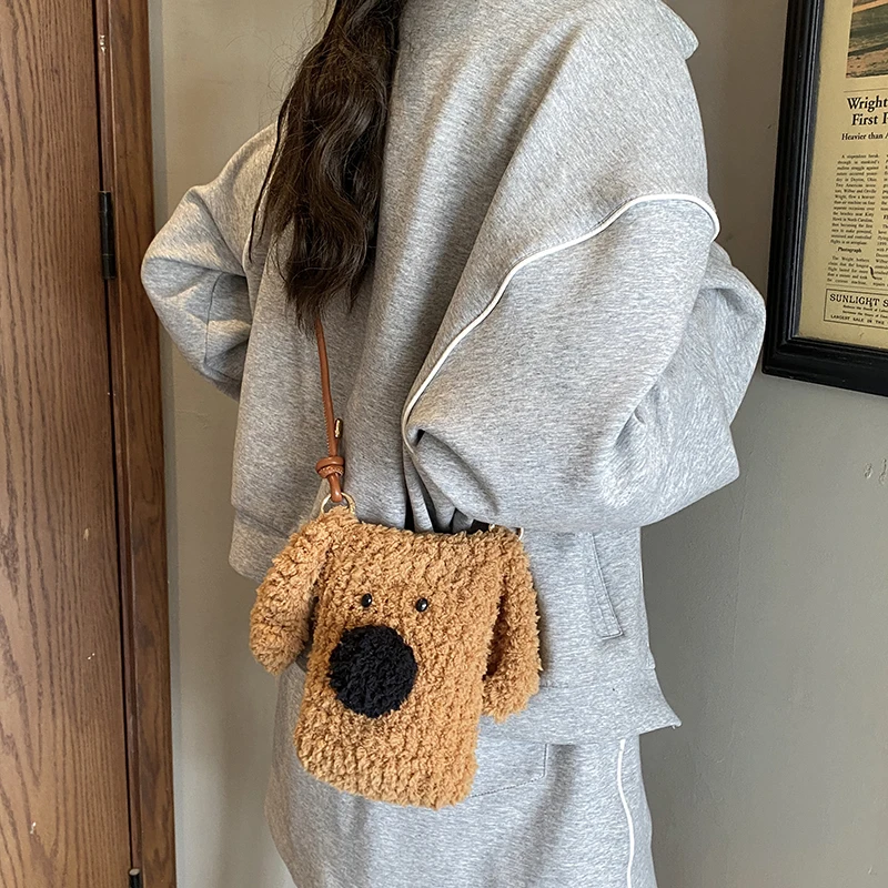 النمط الياباني Kawaii حقيبة المرأة لطيف الكلب الكرتون أفخم حقيبة كتف للنساء 2025 جديد Crossbody هاتف صغير حقيبة محفظة Bolsas #3