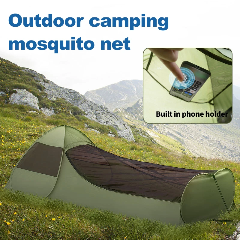 

Outdoor Folding Portable Mosquito Net for Trips Mesh Tent With Zipper Outdoor New Camping Mosquito Net Tent For Single Bed