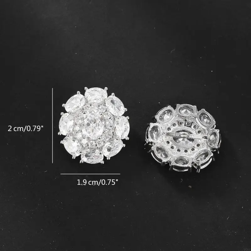 2PCS/Set Metal Flower Buttons Shirt Sewn Buttons DIY Accessories Decorative Handmade Sewing Accessories Y08E