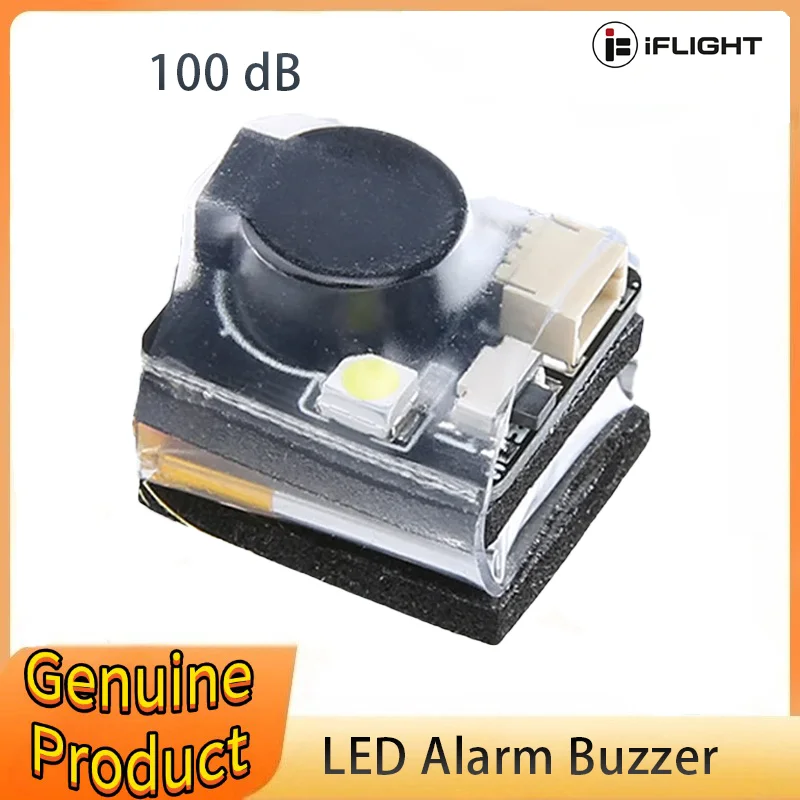 IFlight YR50B_S Finder Buzzer 100dB con Luz LED de Alarma y Sonido de 100 Decibeles Programable para Drones FPV y Aviones RC