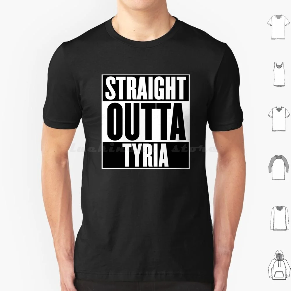 Straight Outta Tyria T Shirt T Shirt Big Size 100% Cotton Straight Outta Parody Parodies Guild Wars Tyria Gw2 Gaming Mmorpg