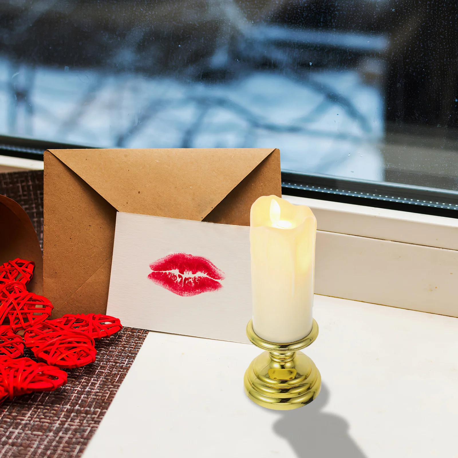 

LED Flameless Candles Gold Base Tear-Shaped Flickering Flame Romantic Weddings Valentine Dinner Home Decor LED Votive Candles