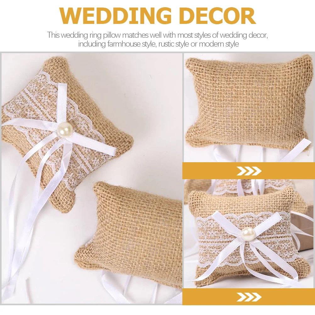2pcs Wedding Ring Pillow For Engagement Proposal Party Decoration Ring Bearer Pillows Wedding Party Supplies Decorative Cushion