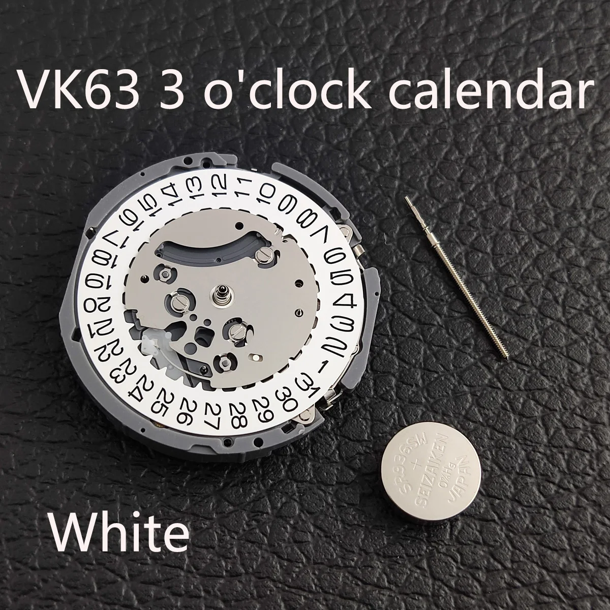 

High Accuracy Quartz Chronograph Watch Wrist Movement Replacement For VK SERIES VK63 3 o'clock position Single white Calendar