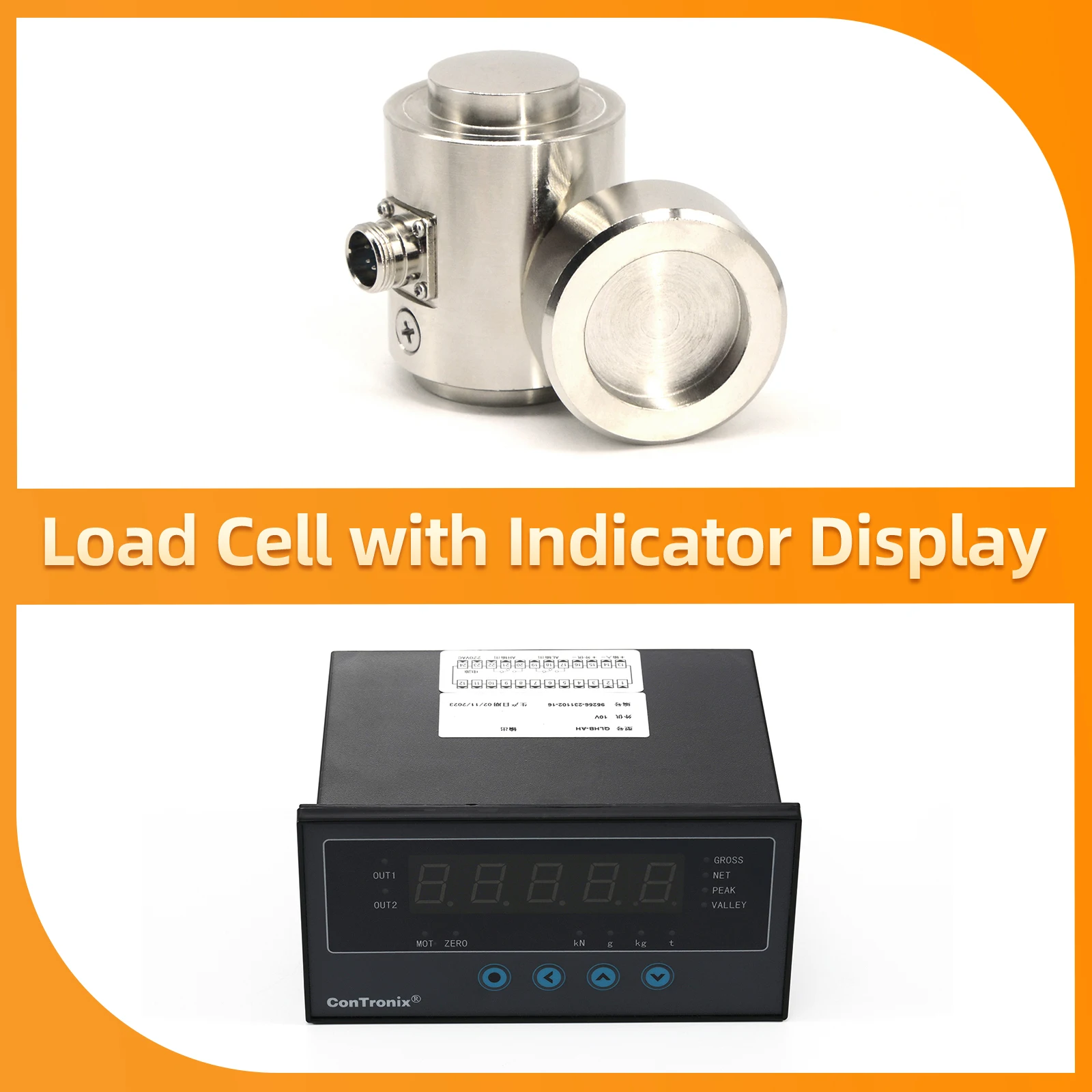 Sensor de celda de carga de columna con pantalla indicadora, tensión de prueba y fuerza de compresión presión de peso 5T 10T 20T 30T 50T 100T