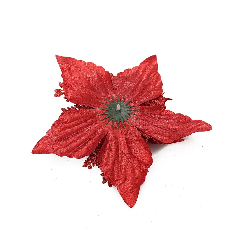 2/6/8PCS Glitter Künstliche Weihnachten Blumen Weihnachtsbaum Dekorationen für Zuhause Gefälschte Blumen Weihnachten Ornamente Neue jahr Dekor