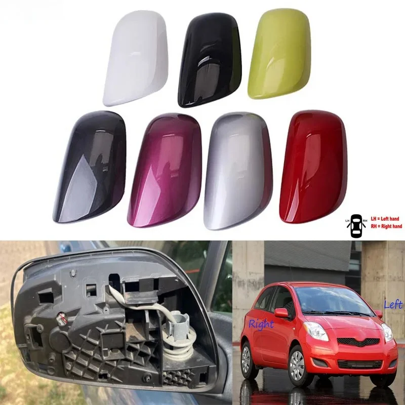 Rearview Mirror Cover Reverse Mirror Shell Mirror Case Housing Car Accessories For Toyota Yaris 2006 2007 2008 2009 2010 2011 - view 3